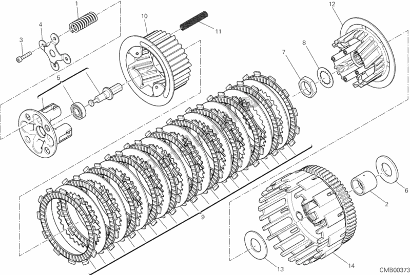 All parts for the Clutch of the Ducati Hypermotard Hyperstrada USA 821 2013